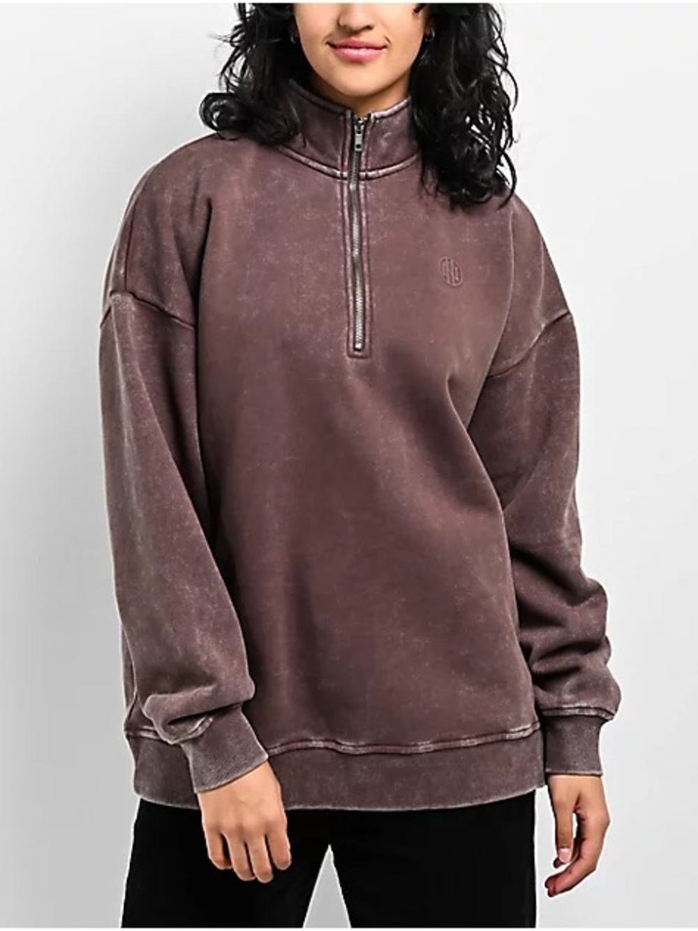 NWOT Small Ninth Hall Fundamentals Sheena Brown Oversized Quarter Zip Sweater